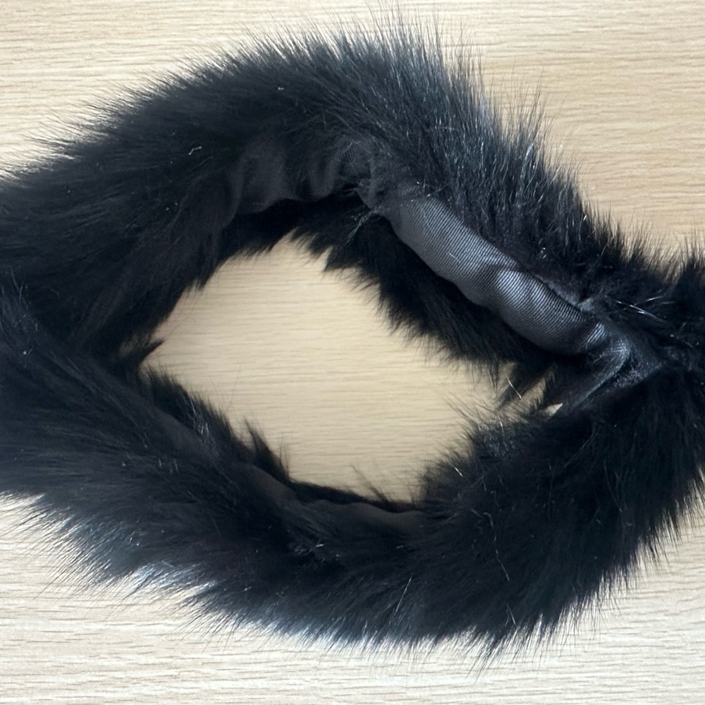 Black Real Feather Headband/ Wrap